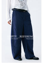 Navy Corduroy Wide Blade Trousers