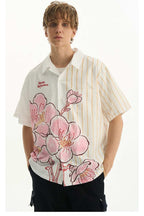 Striped Floral Casual Shirt - Empty Reference
