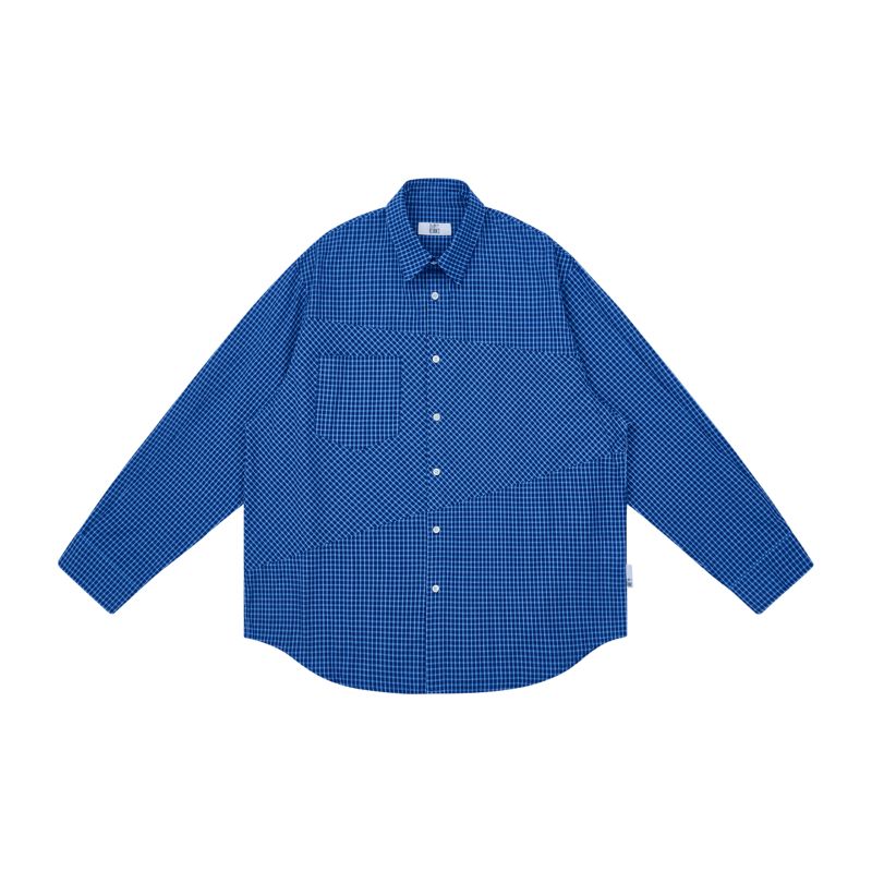 Patchwork Plaid Pocket Shirt