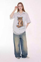 Sad Bear Plaid Spray Shirt - Empty Reference