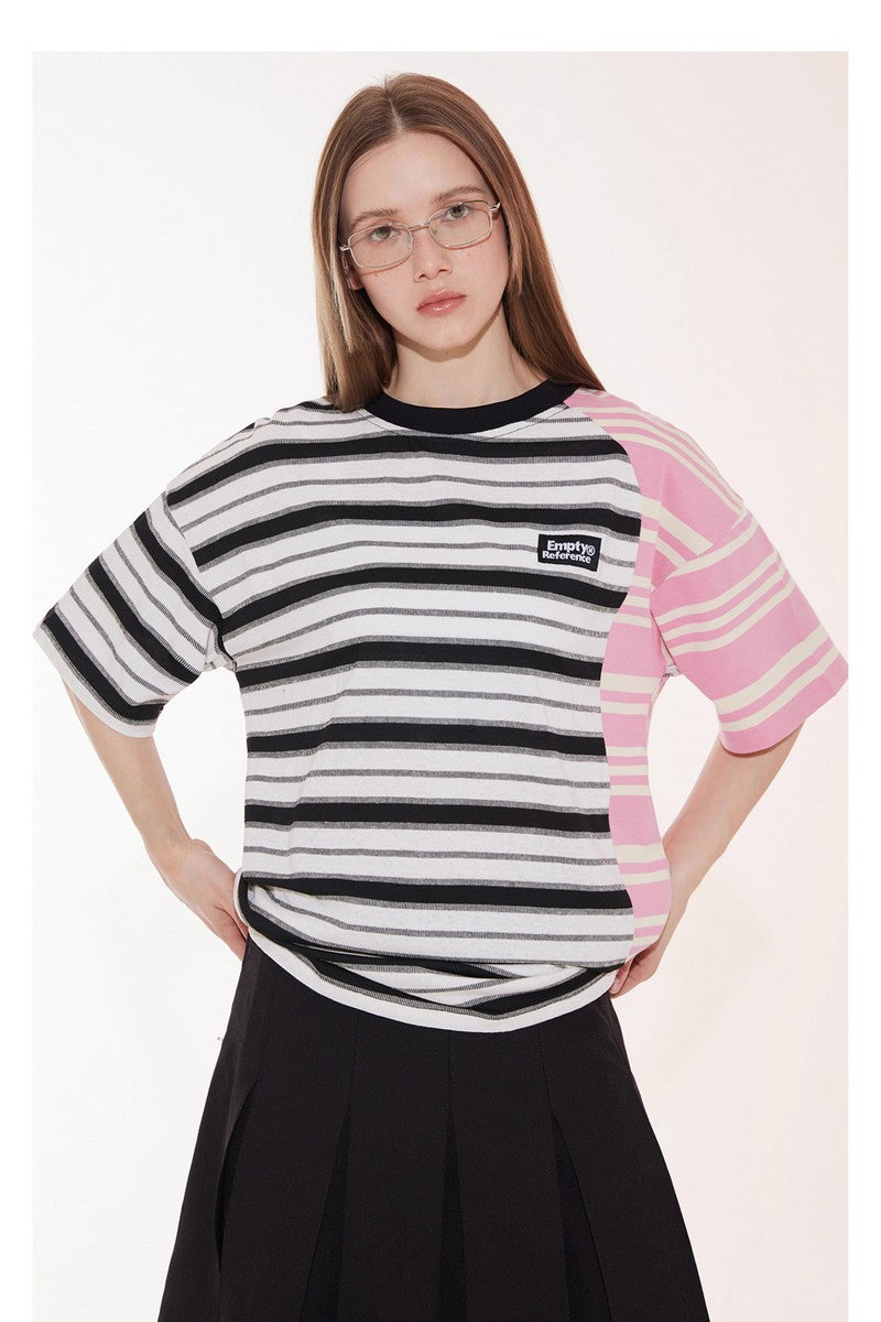 Striped Deconstructed Patchwork Tee
