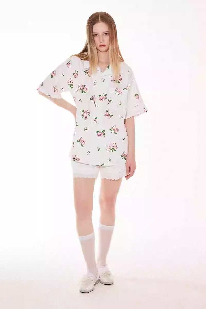 Rose Floral Print Shirt - Empty Reference