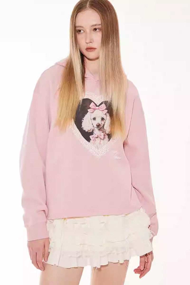 Lace Heart Dog Hoodie - Empty Reference