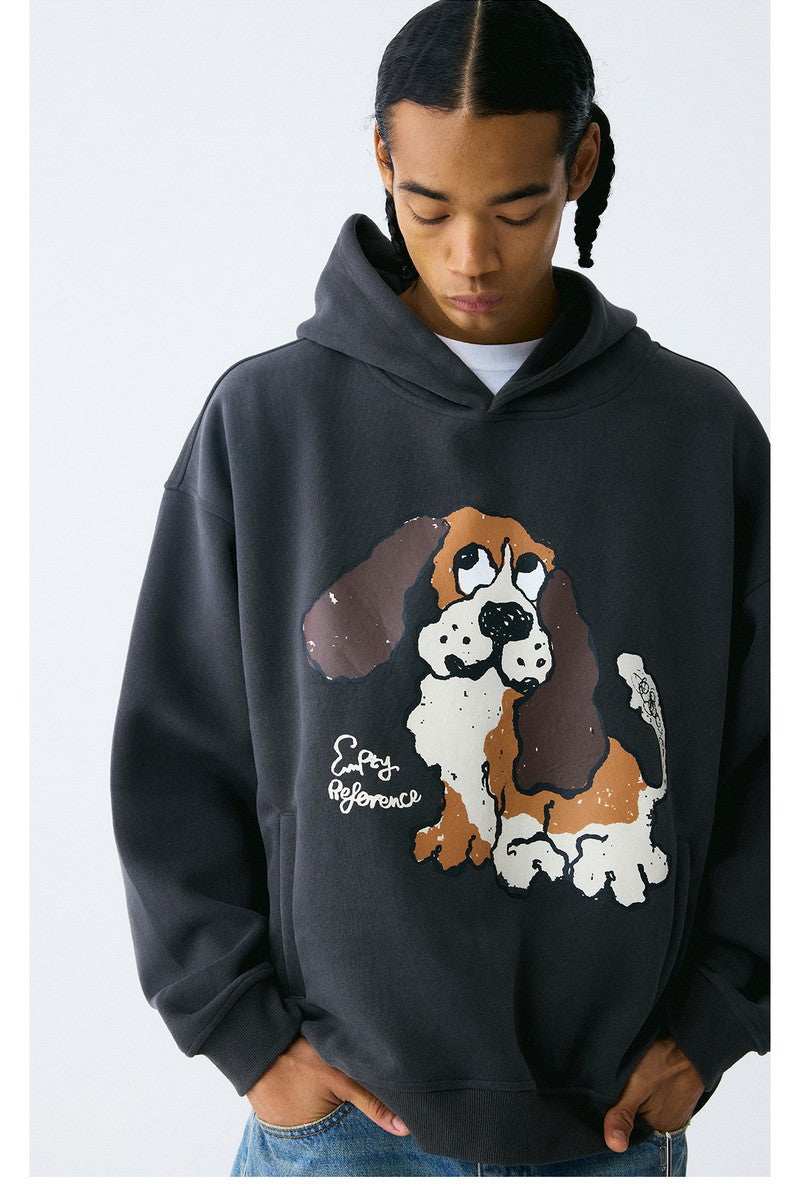 Faded Dog Graphic Hoodie - Empty Reference