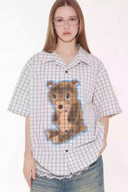 Sad Bear Plaid Spray Shirt - Empty Reference