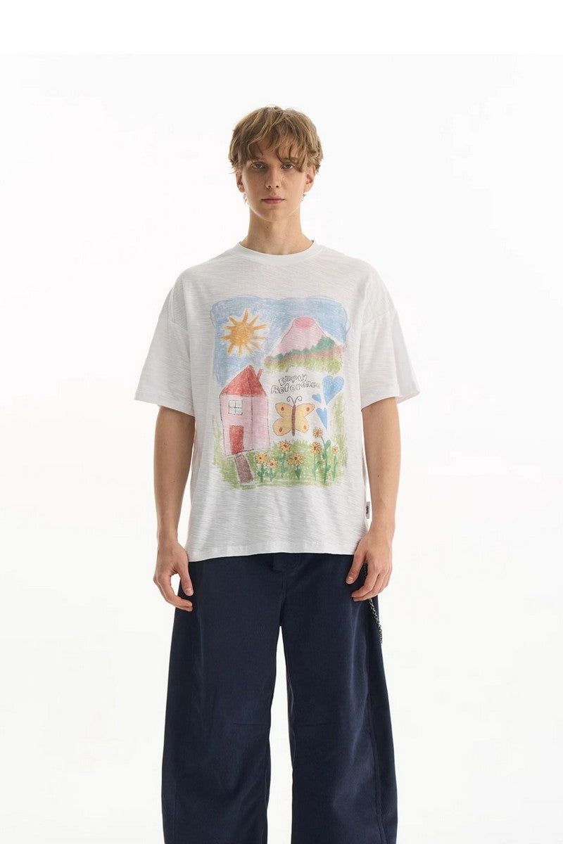 Whimsical Sketch Cotton Tee