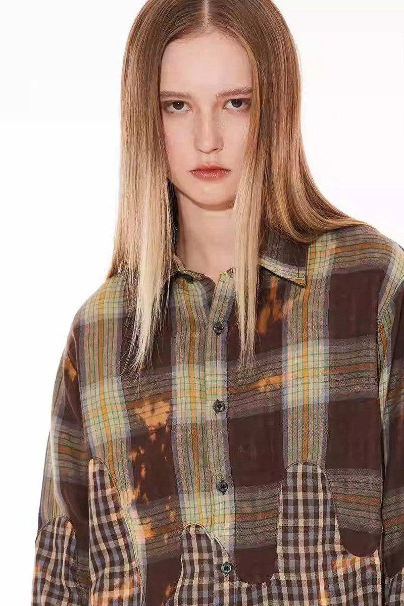 Asymmetrical Plaid Shirt - Empty Reference