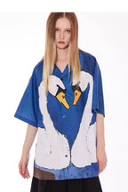 Cartoon Swan Graphic Shirt