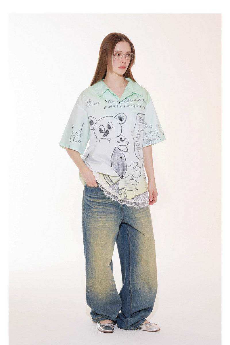 Bear Letter Graphic Shirt - Empty Reference