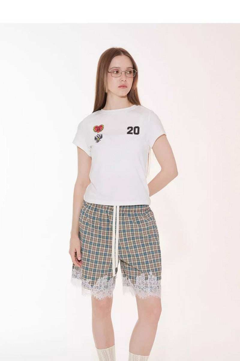 Lace Trim Jersey Shorts - Empty Reference