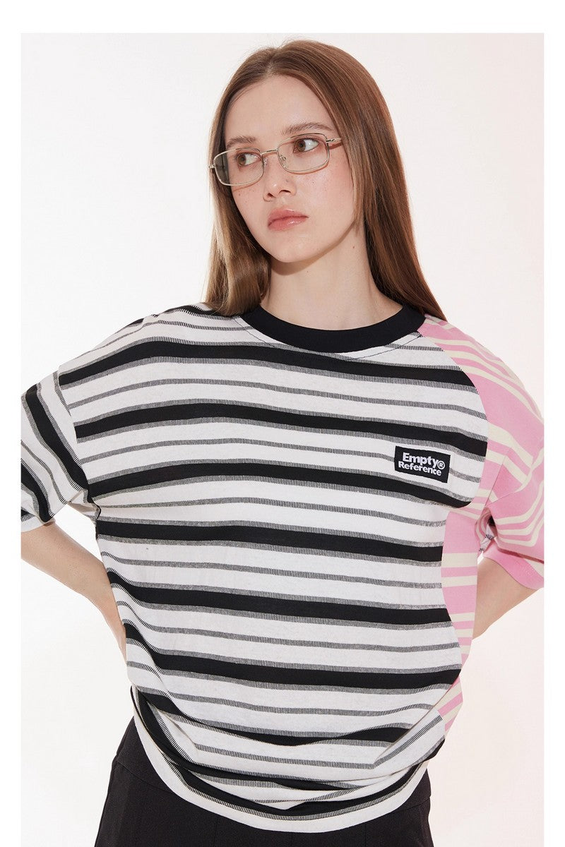 Striped Deconstructed Patchwork Tee