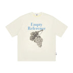 The Sketch Grape Bunch Tee - Apricot Snow Fabric with Charcoal-Style Grape Cluster & Blue Logo