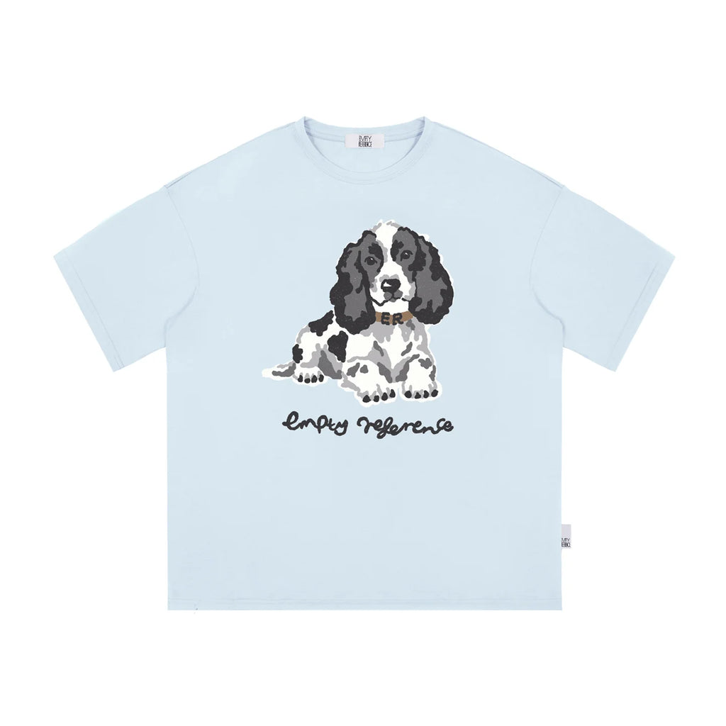 The Resting Spaniel Tee - Sky-Blue Snow Fabric