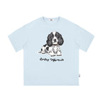 The Resting Spaniel Tee - Sky-Blue Snow Fabric