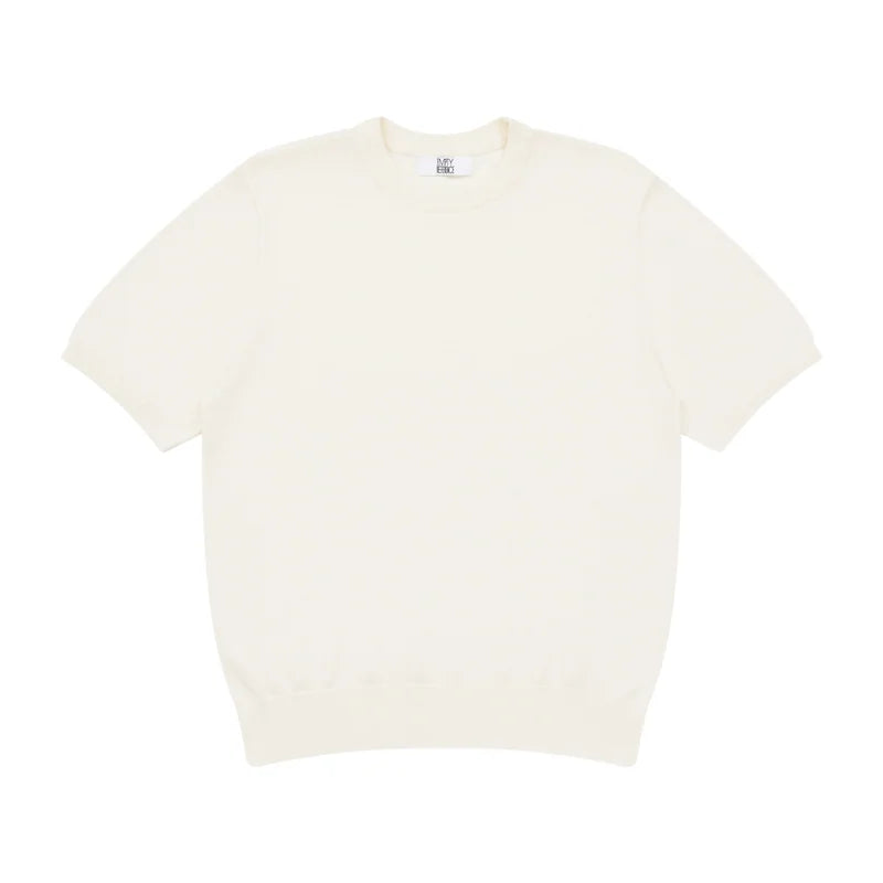 The Essential Layer Knit - Silk-Wool Blend Crewneck in Buttercream