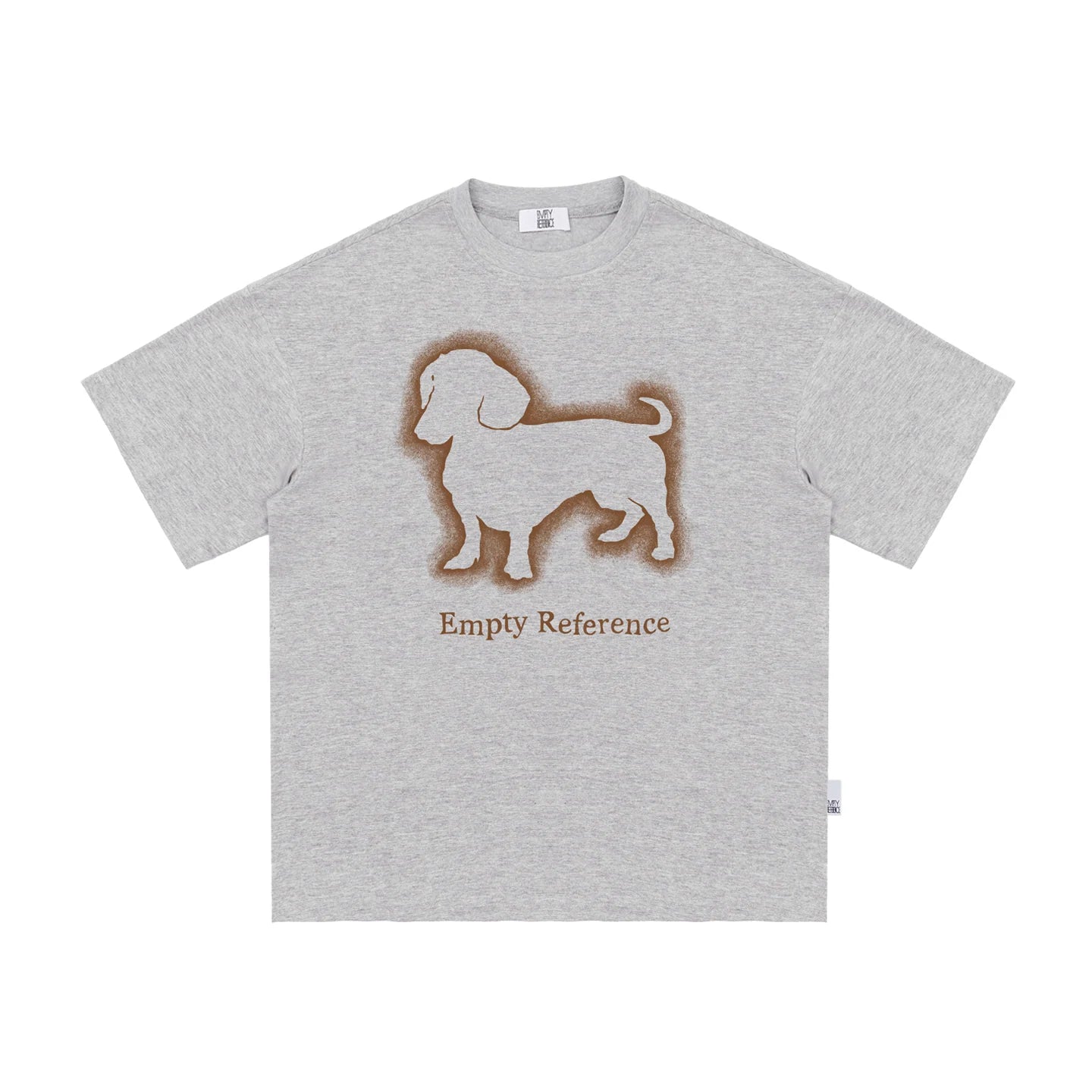 The Bleeding Dachshund Tee - Heather Grey Snow Fabric with Expressive Outline Print