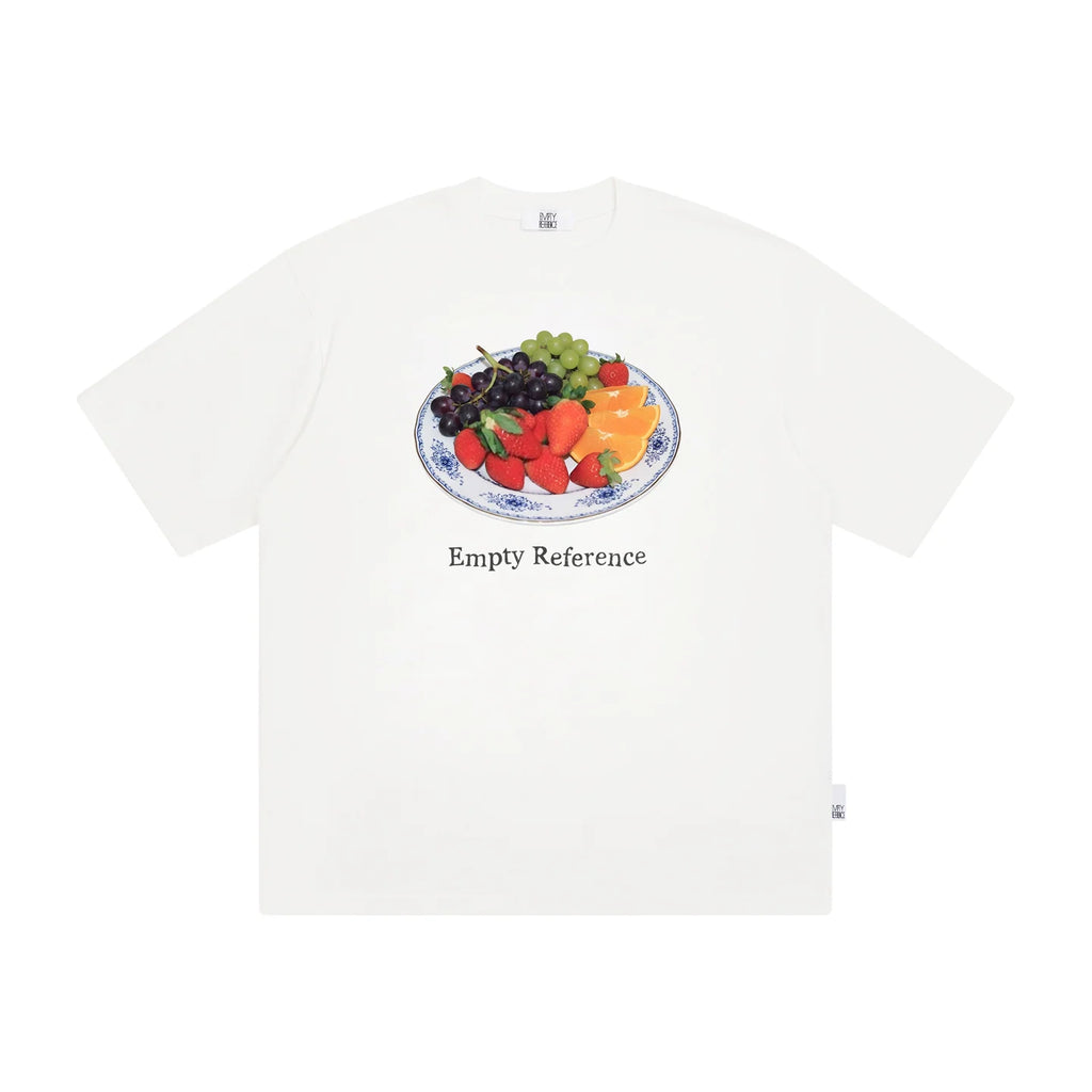 The Fruit Plate Tee - White Snow Fabric with Photorealistic DTG Fruit Print