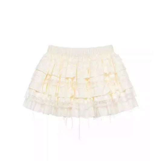 Layered Lace Ruffle Skirt