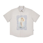 The Framed Goddess Shirt - Full-Print Oil Painting with Concealed Placket