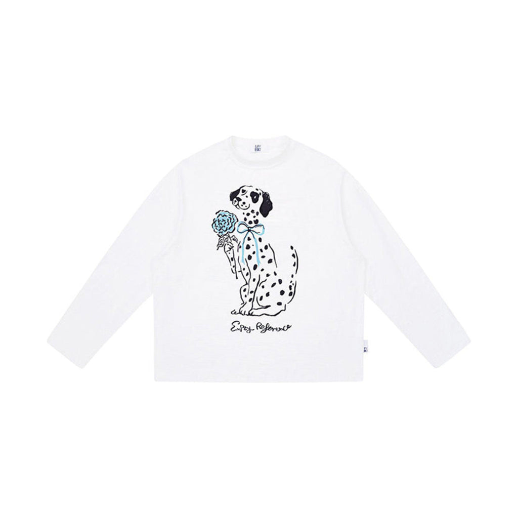 Dalmatian Rose Graphic Long Sleeve Tee