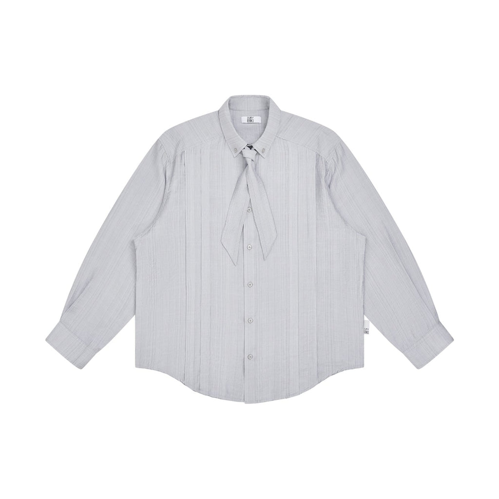 Detachable Scarf Long Sleeve Shirt