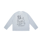 Dog Line-Art Graphic Long Sleeve Tee
