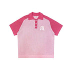 Pink Raglan Knit Polo Shirt - Empty Reference