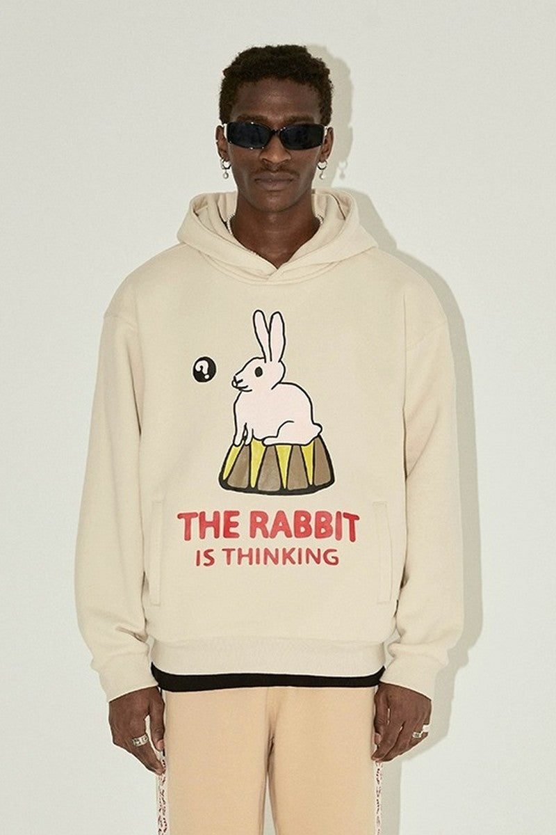Thinking Bunny Graphic Hoodie
