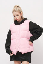 Reversible Leopard Embroidered Puffer Vest