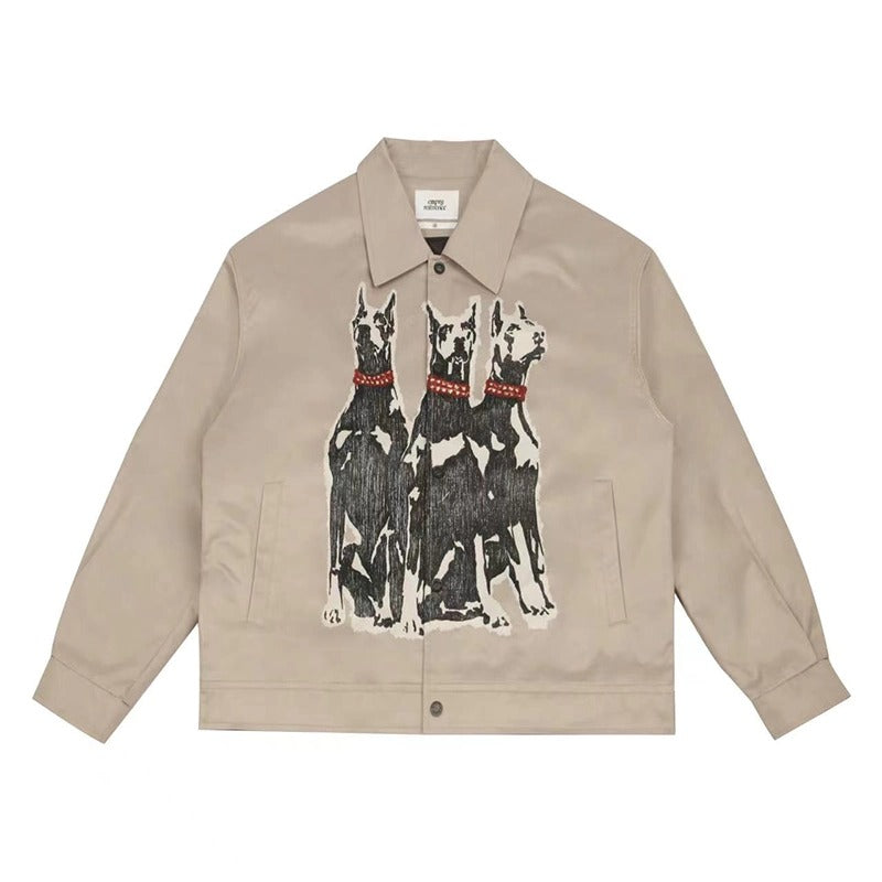 Doberman Line Art Glossy Jacket
