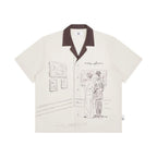 Gallery Scene Print Cuban Collar Shirt