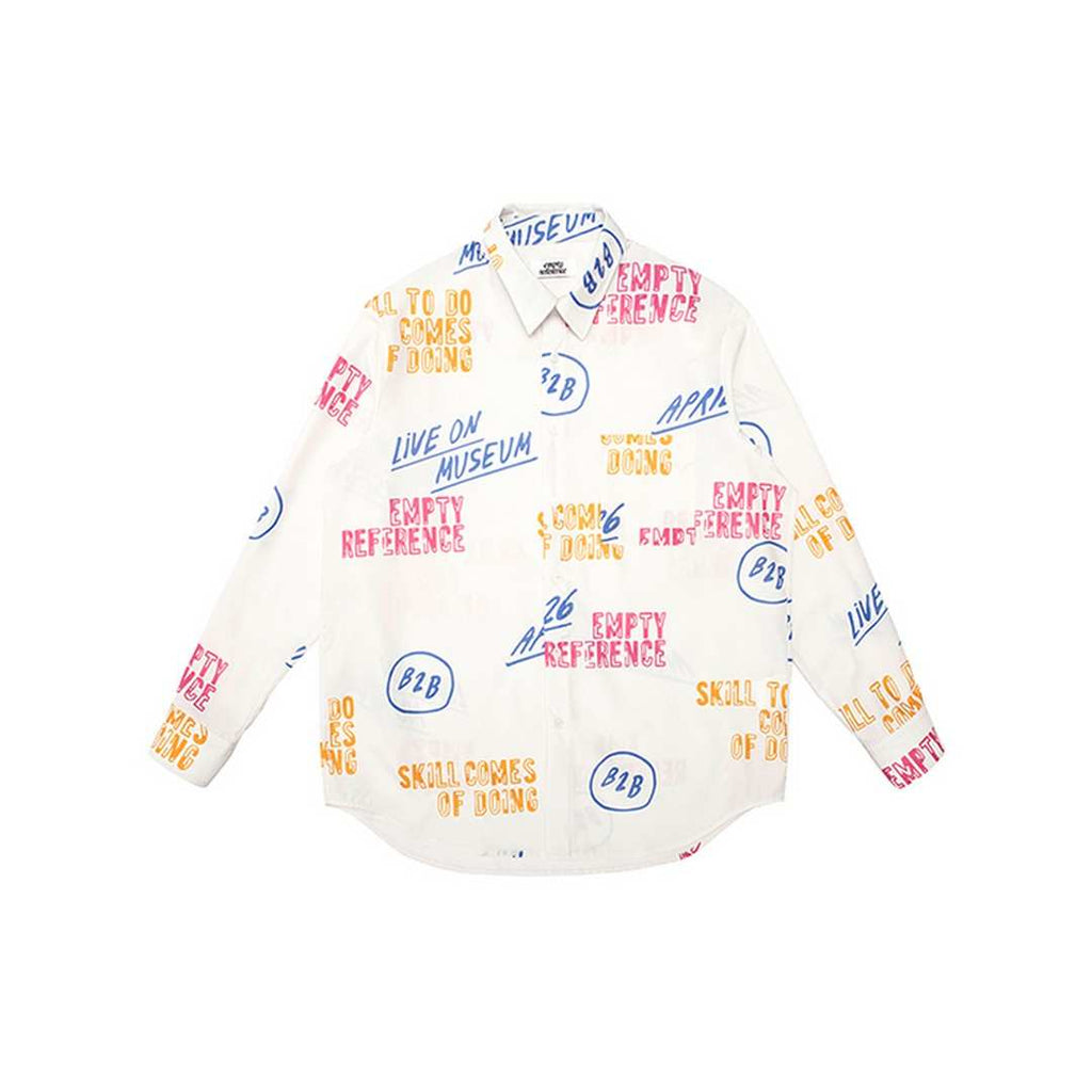 Slogan Print Long Sleeve Shirt - Empty Reference