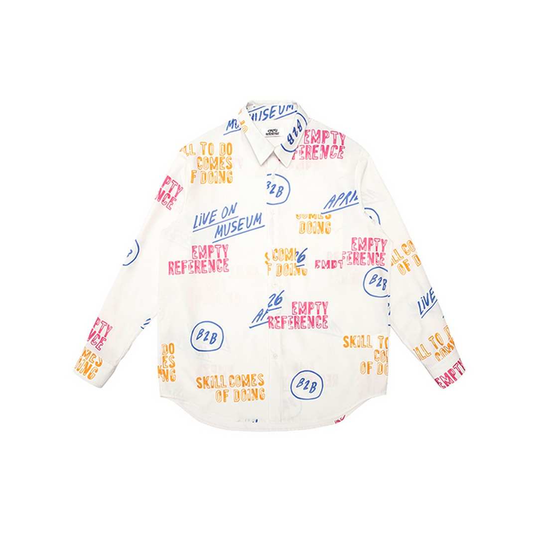 Slogan Print Long Sleeve Shirt - Empty Reference