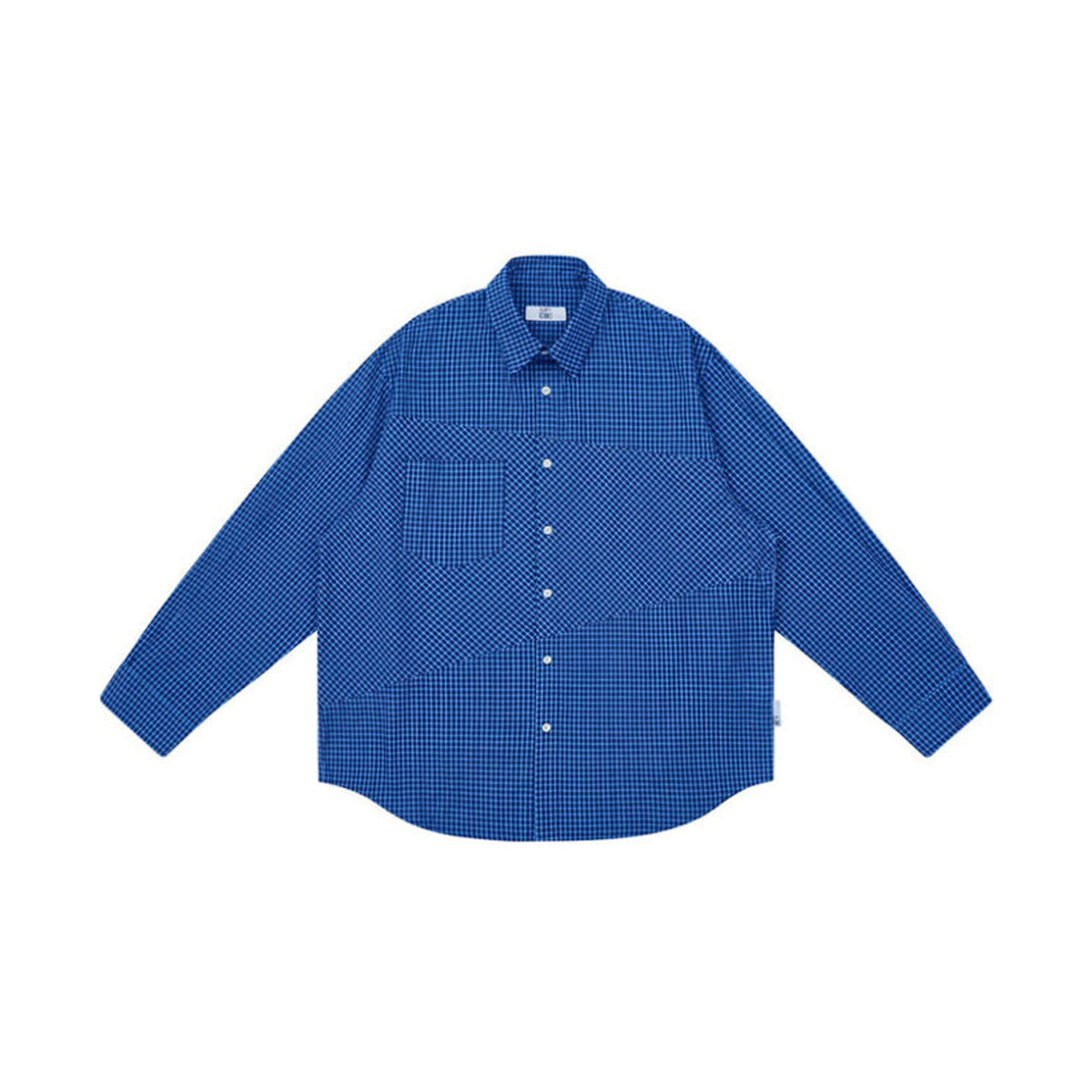 Oblique Panel Check Long Sleeve Shirt