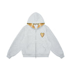 Plaid-Lined Zip Hoodie