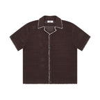 Textured Cuban Collar Shirt with Contrast Binding
