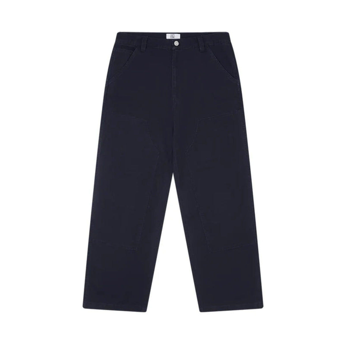 Washed Pique Straight-Leg Trousers