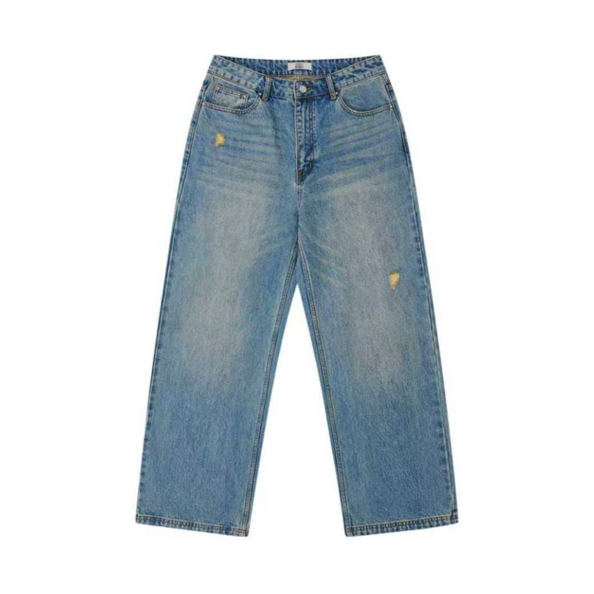 Washed Straight-Leg Jeans