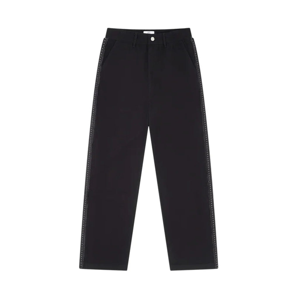 Webbing Detail Straight-Leg Trousers