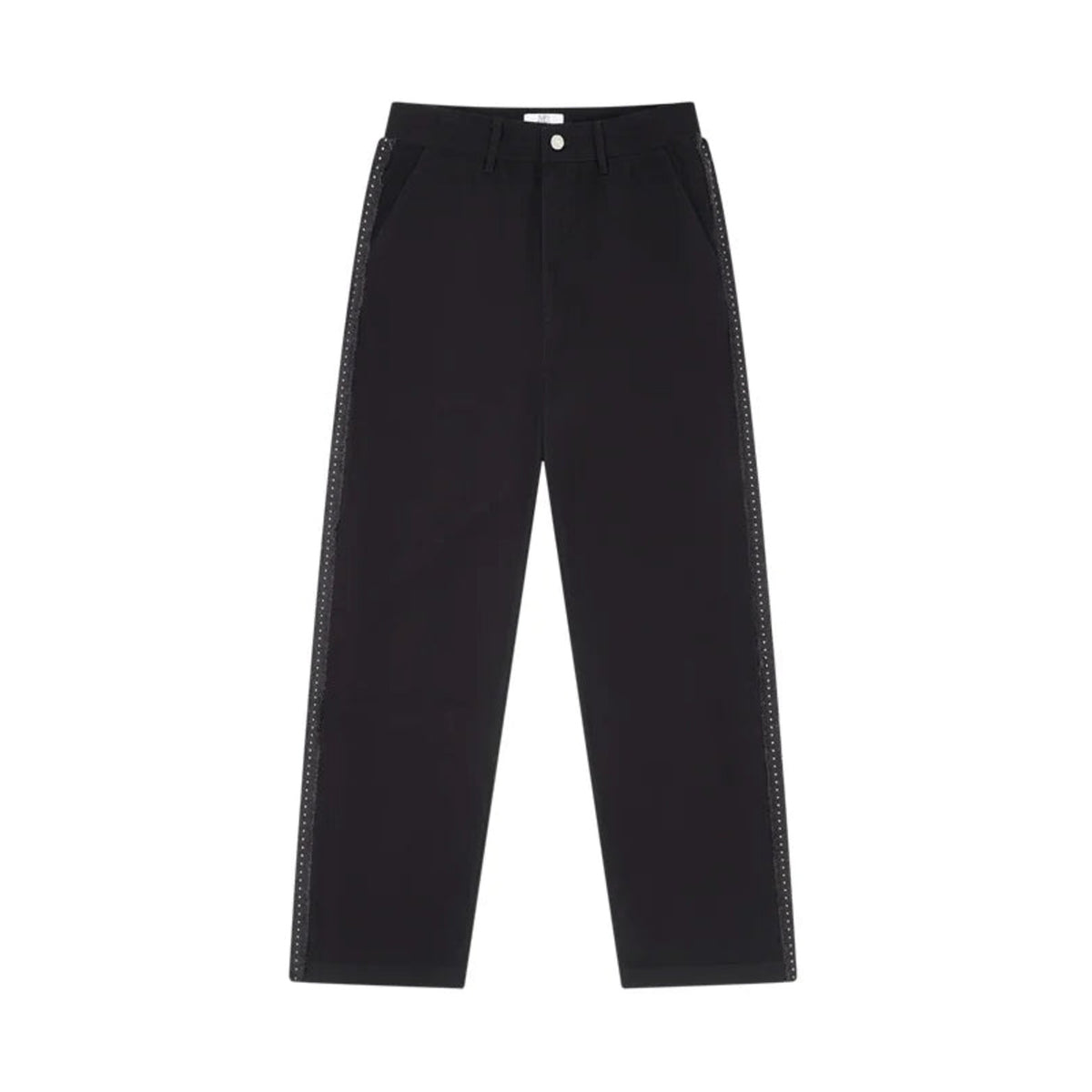 Webbing Detail Straight-Leg Trousers