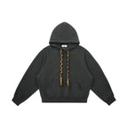 Woven Panel Short Hoodie